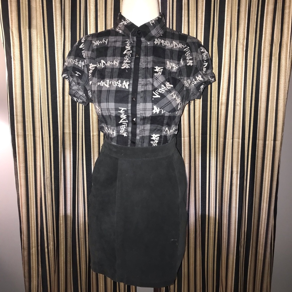 Vintage suede skirt.